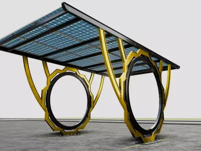 Modern Solar Carport-TEZCAN-Type-4 3D model