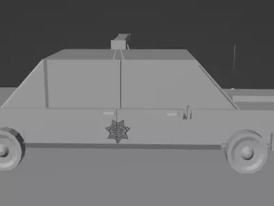 Low-poly cop car 1990 Ford Crown Victoria Free low-poly 3D model