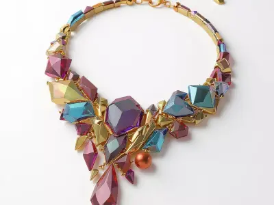 Aurora Prism Necklace  Geometric Luxury Crystal Design 3D print model