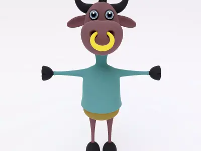 Cartoon buffalo 3d model 3D model
