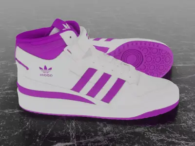 ADIDAS FORUM MID - PURPLE 3D SHOES Low-poly 3D model
