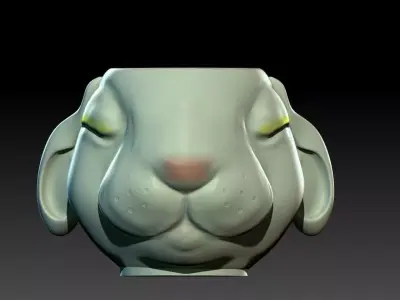 the rabbit face vase  3D print model