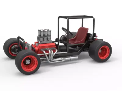 Vintage Supermodified stock car Base Scale 1 to 25 3D print model