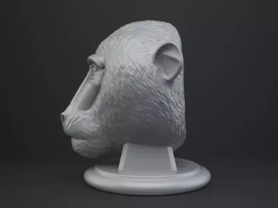 Baboon Bust - Animal Figurine 3D print model
