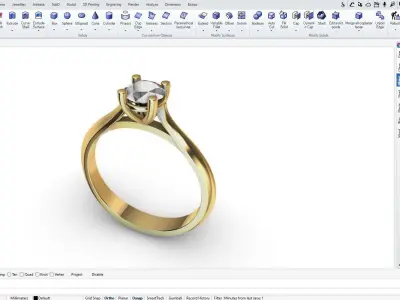  Round Engagement Ring  Engagement Rings  Gold Promise Ring 3D print model