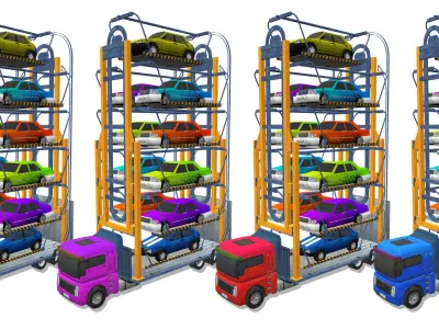 Parking Truck crane 3D model