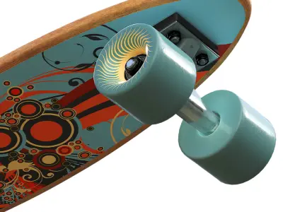 Skateboard with wheels 3D model get