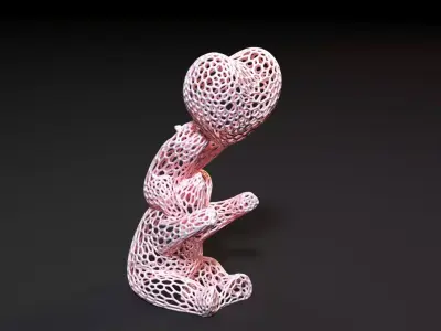 Bears with heart 3D print model