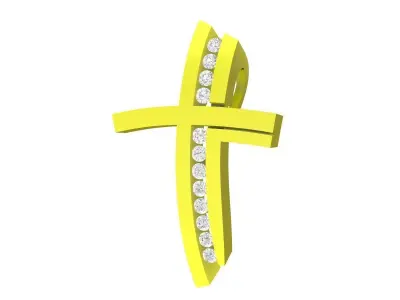 A6833 Luxury Art Diamond Cross Pendant 3D print model