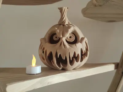 Halloween pumpkin candle holder  3D print model