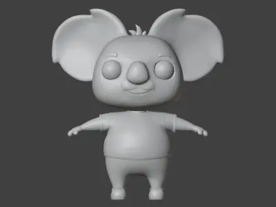 Cartoon Animal Koala Bear 3D model Low-poly 3D model
