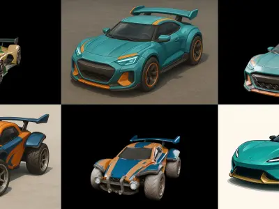 Gt one Car bundle 18 pack 100 glb 3D model