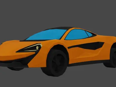 Low Poly Sports Car McLaren 570s 3D model