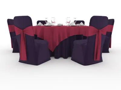 Banquet Table and Chair 53 3D model