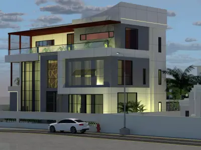 Modern Luxury Villa -3D Exterior Design 3D model