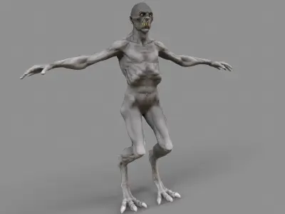 Monster with piercing Low-poly 3D model