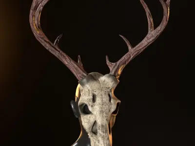 Deer Skull Mask Low-poly 3D model