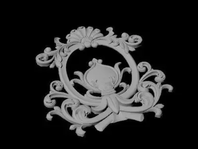 Central decor ornament for furniture 3D model 589