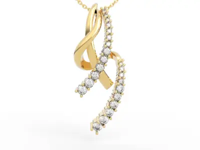 Curved Diamond Pendant 3D print model