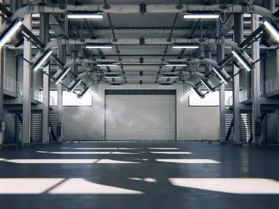 Hangar 07 PBR Low-poly 3D model