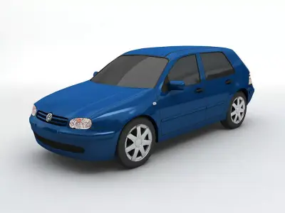 2000 Volkswagen Golf IV Hatchback Low-poly 3D model