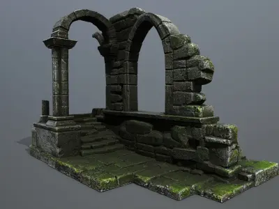 Ruin Gate Low-poly 3D model