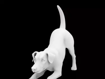 Dog Playful Puppy Pose 3D Print Model 3D print model