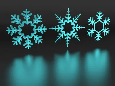 SnowflakeRenderPack snowflakes Free low-poly 3D model