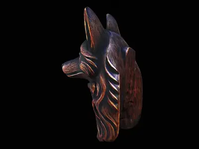Wood Carved Wolf 3D model