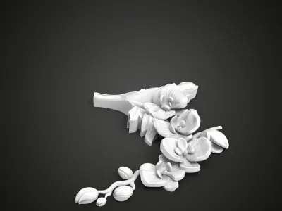 Orchid decor fretwork 3D print model