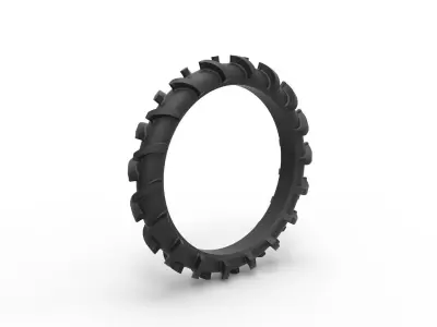 Rear tire of Swamp buggy Scale 1 to 25 3D print model