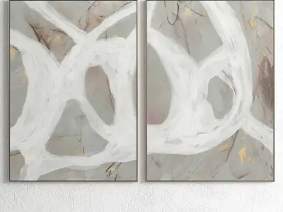 Plaster Two Photo Frame 87 Low-poly 3D model