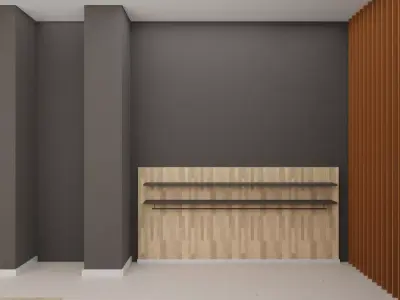 Modern Interior Showroom 3D Showroom Low-poly 3D model