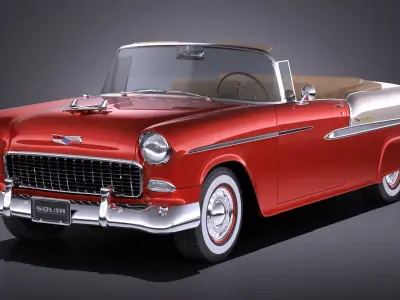 Chevrolet Bel Air 1955 Convertible VRAY 3D model