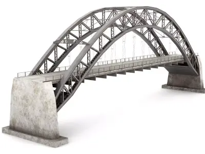 Rusty Old Bridge Low-poly 3D model