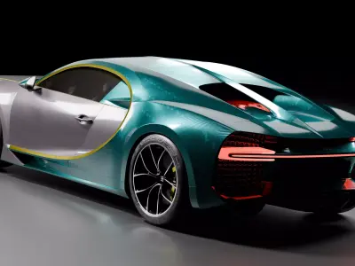 Bugatti Chiron Low-poly 3D model get