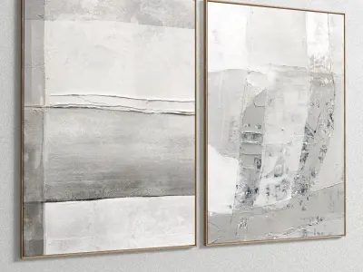 Plaster Two Photo Frame E-20 Low-poly 3D model