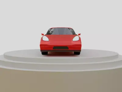 Low Poly Red Sports Car Low-poly 3D model