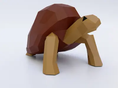 Turtle low poly 3d model tortoise Low-poly 3D model