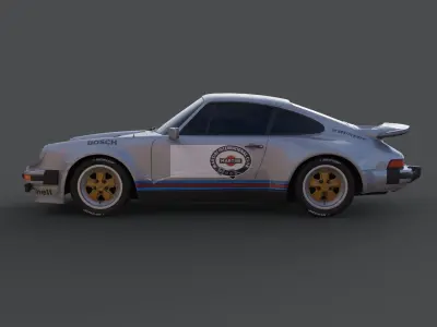 Porsche 911 Turbo Low-poly 3D model