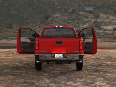 Gmc Sierra 2018 pickup high quality and lowpoly  Low-poly 3D model