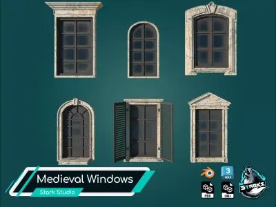 Old  Windows Low-poly 3D model