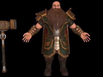 Dwarf Low-poly 3D model