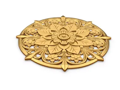 Classic circular carved decor onlay stl 01 3D print model