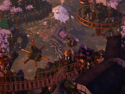 FREE Japan Sky Village overlooking Mount Fuji Free 3D model