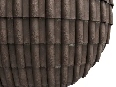 Roof Tile Materials 2- By 3 color Pbr By Sbsar 4k Texture