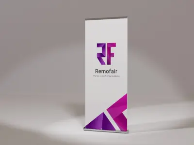 Roll Up Stand Banner Marketing Branding Sales 3D model