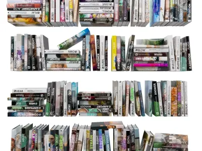 Books 150 pieces 1-3-2 Low-poly 3D model