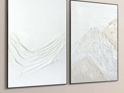 Plaster Two Photo Frame 203 Low-poly 3D model