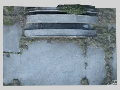 Concrete loading ramp Low-poly 3D model